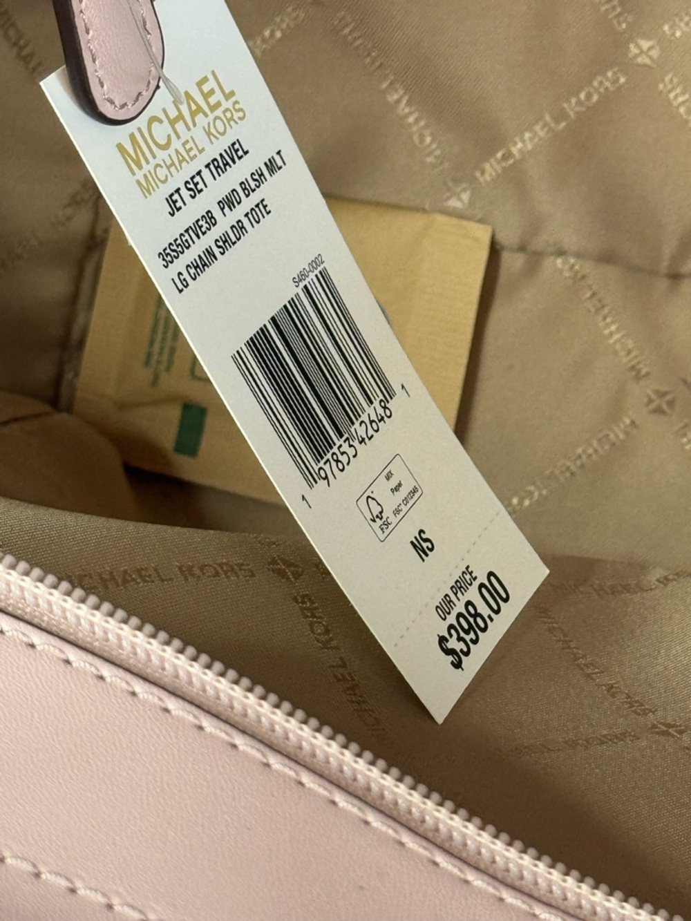 Michael Kors Jet Set Travel Large Shoulder Tote in Powder Blush Multi - Picture 16 of 16